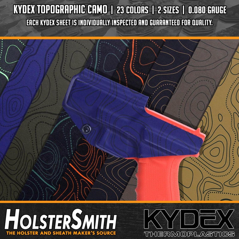 HolsterSmith KYDEX Thermoform Sheet - (Topographic Camo) - (Hunter Orange/Black - Reversed) - (12in x 12in) - (1 Sheet) - (for Holster Making, Cosplay, Hobby) - (USA Made) - Image 5